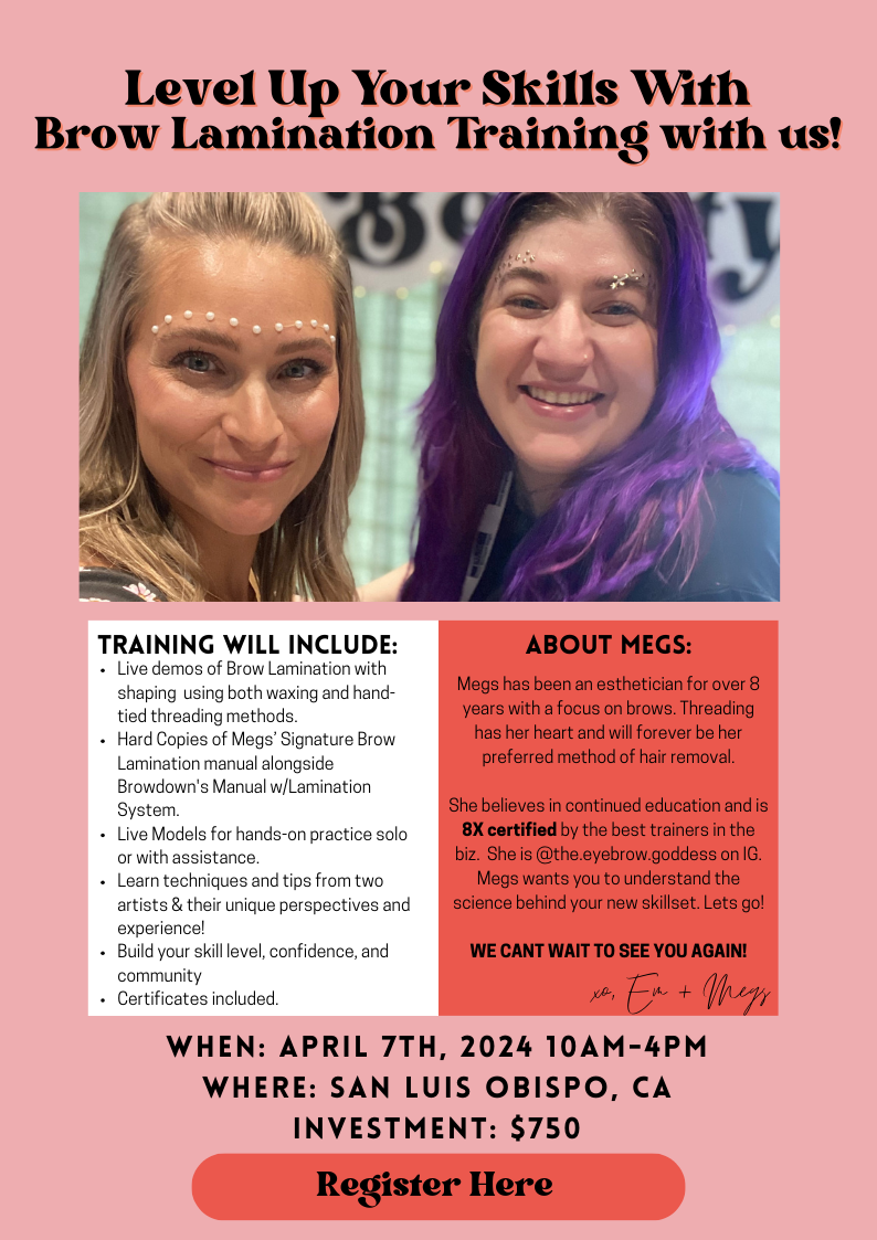 April 7th Brow Training with Megs Saxton Emily Stites Brow