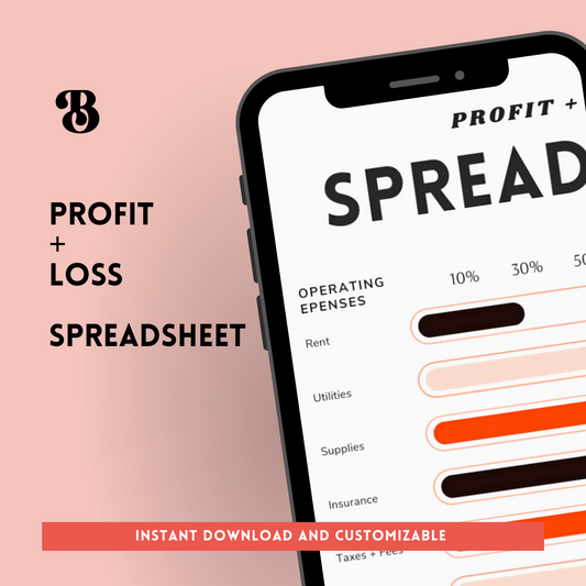 Editable Profit and Loss Spreadsheet